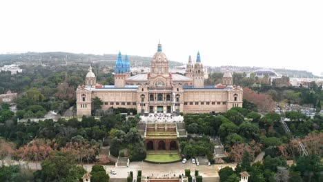 flying backwards from museu nacional d'art de catalunya