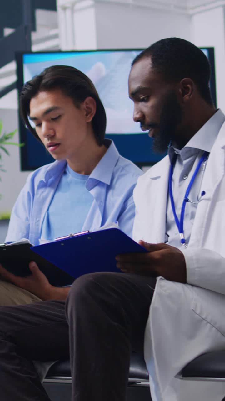 Vertical video: Physician explaining medical expertise