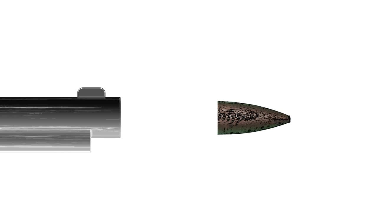 fuego de arma de cámara lenta con bala rastreada