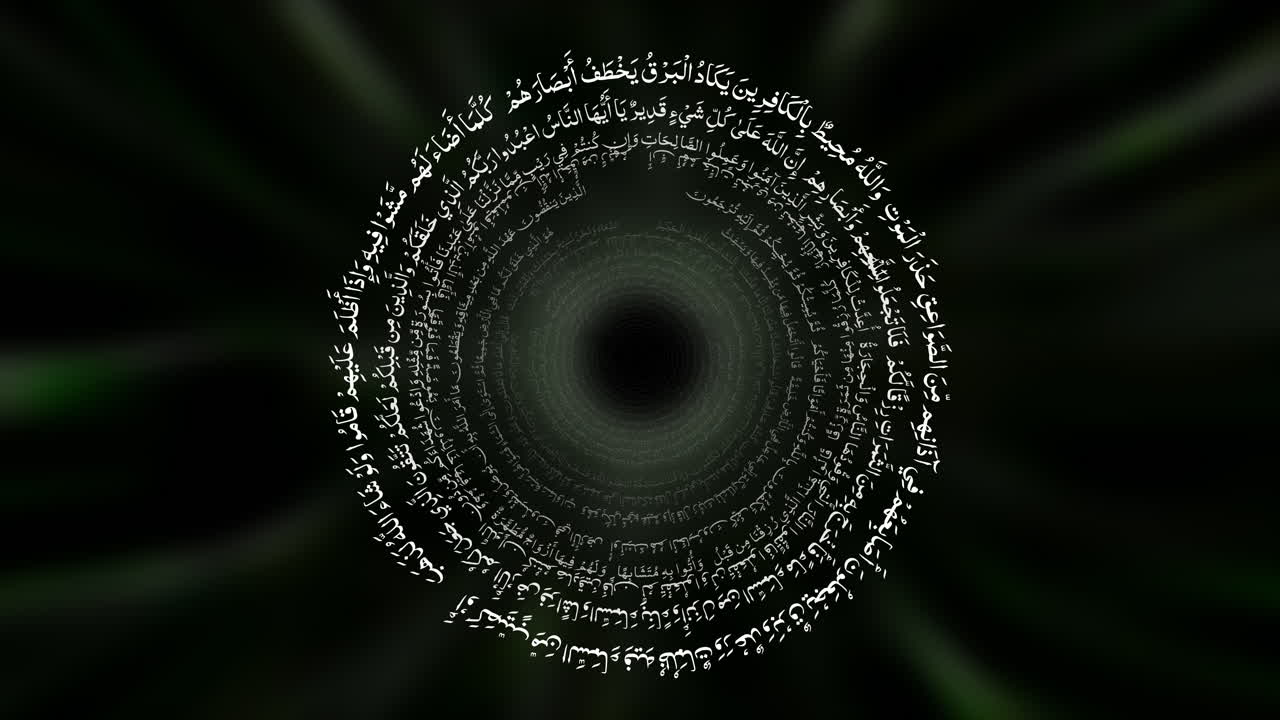 The holy Quran in Arabic Language, the islam healing power soul - Abstract Animation Concept revolve in the vortex with Soft Background