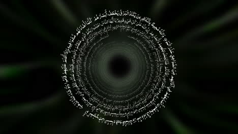 the holy quran in arabic language, the islam healing power soul - abstract animation concept revolve in the vortex with soft background