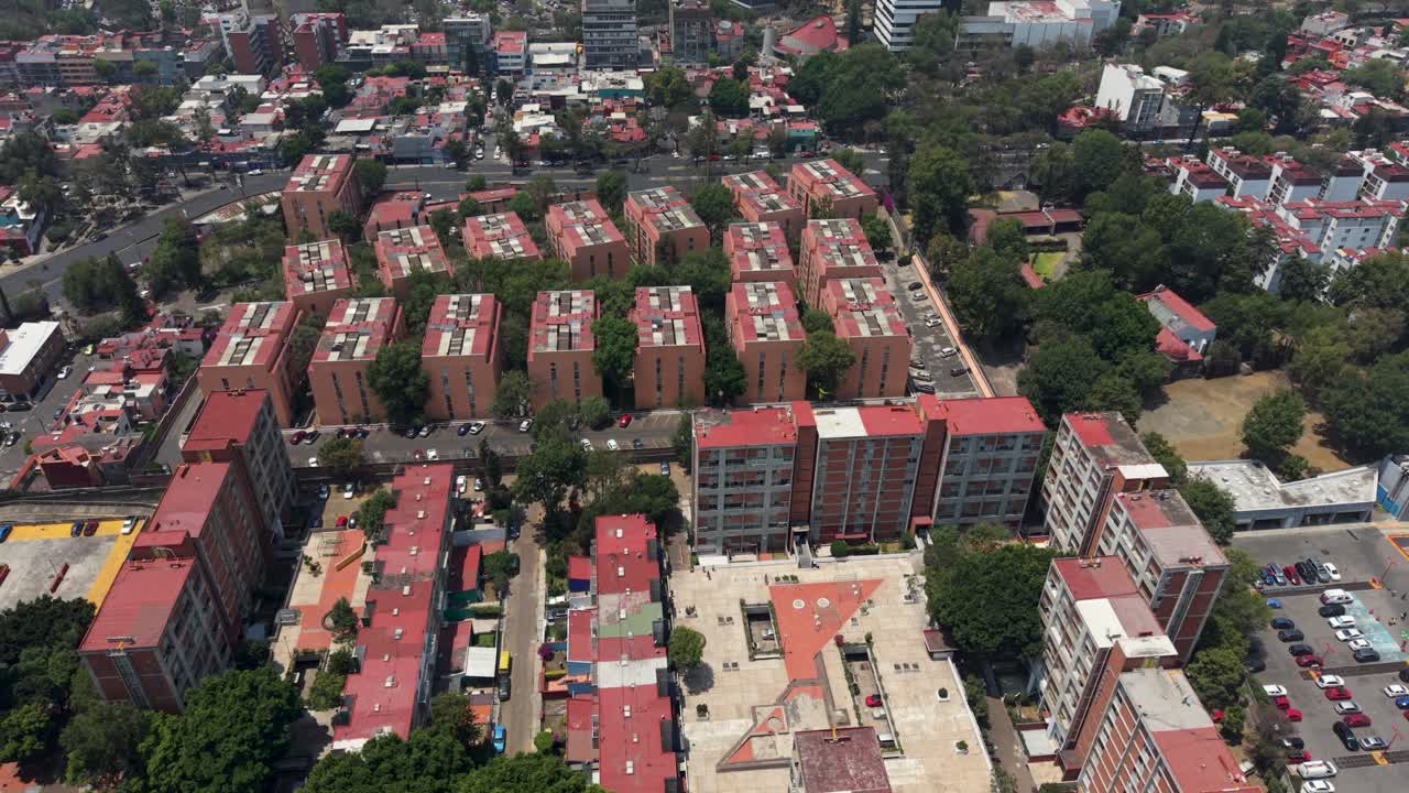 Residential housing in south CDMX, drone view