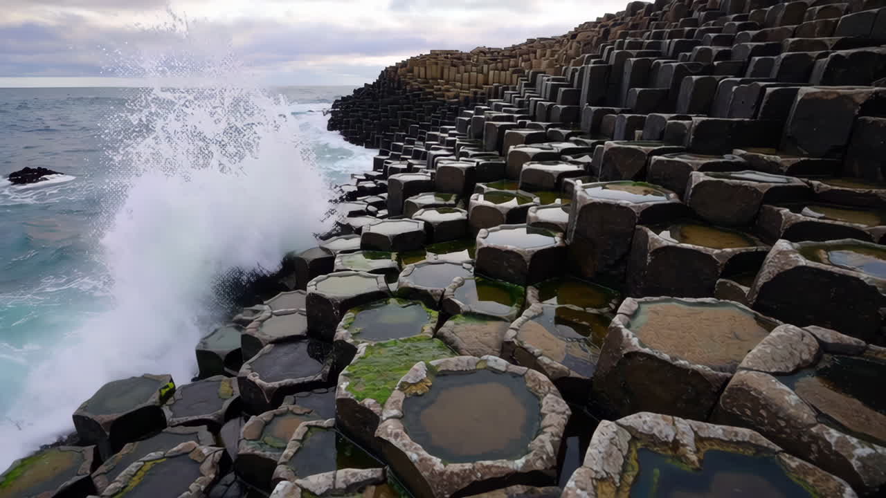 Giant's Causeway Basalt Columns on the Coast of Northern Ireland