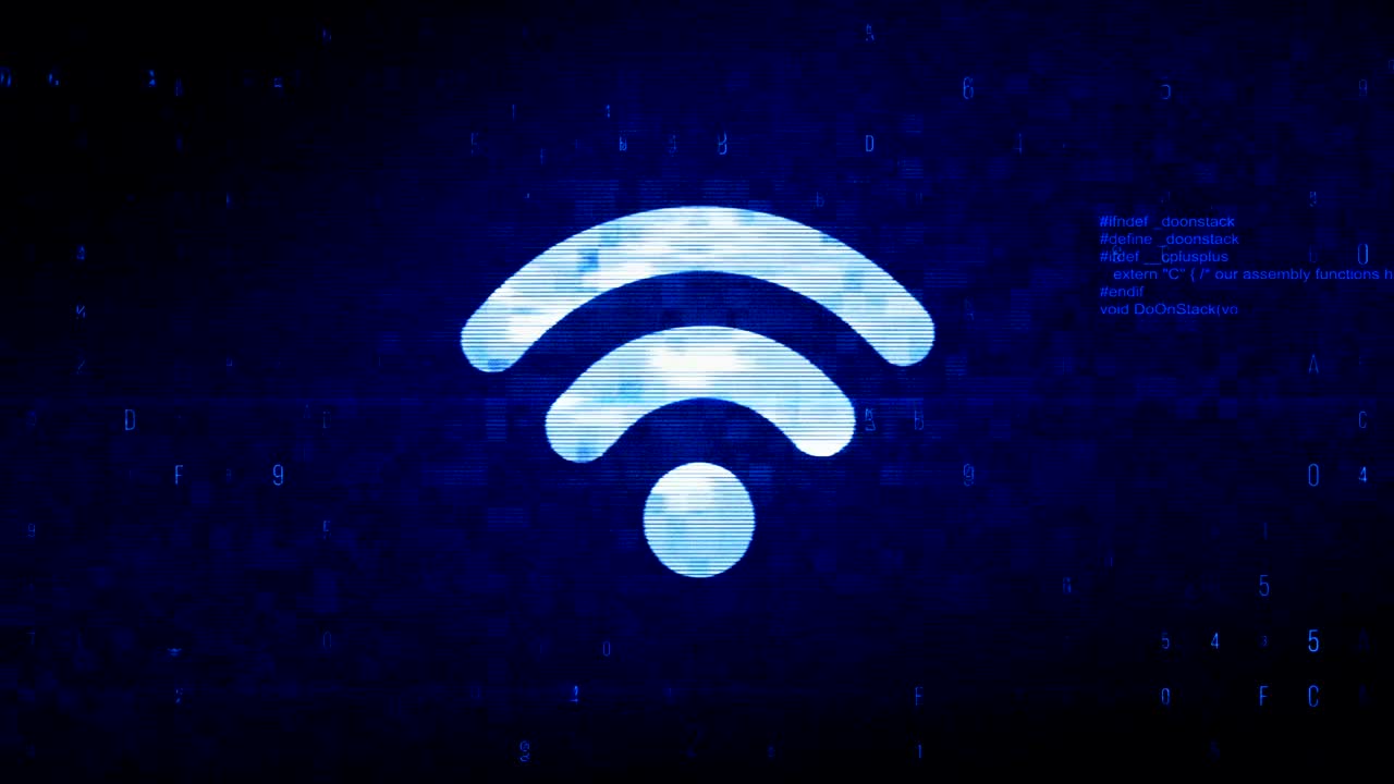 símbolo de vista del ojo humano animación de error de ruido de píxeles digitales.