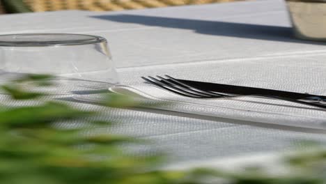 table setting on a patio