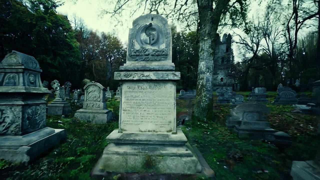 묘석이 있는 오래된 묘지