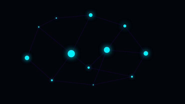 Abstract Digital Network Connection with Glowing Nodes