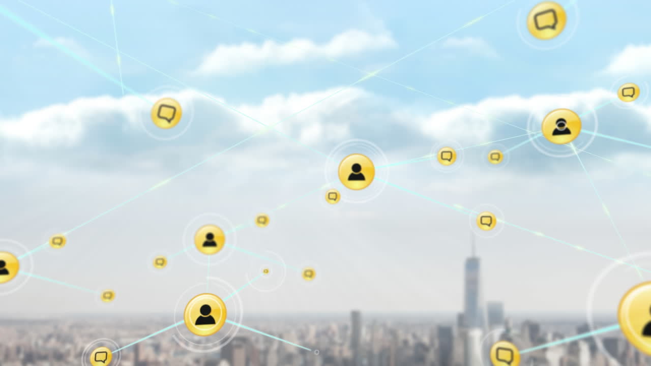 파란 하늘의 구름에 대한 프로필 아이콘 네트워크의 애니메이션