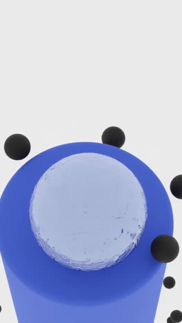 abstract 3d rendering with blue and gray spheres