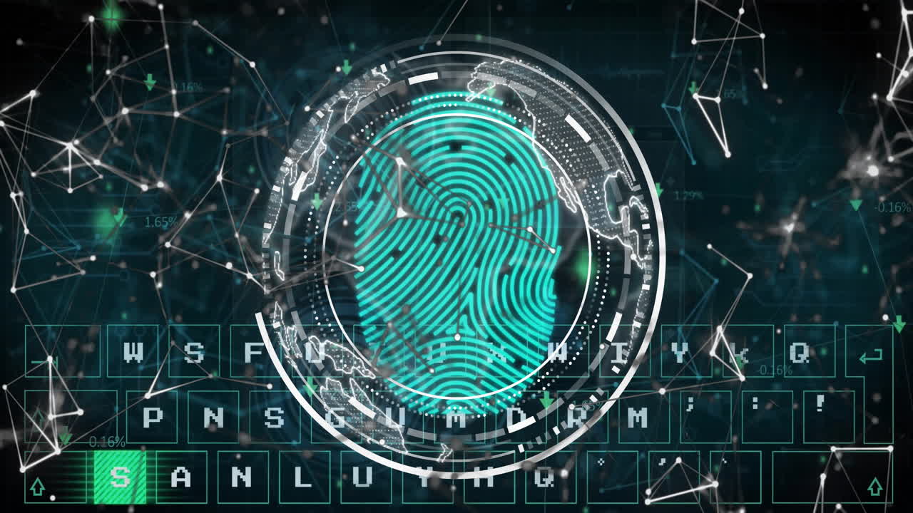 анимация глобуса с обработкой данных на черном фоне