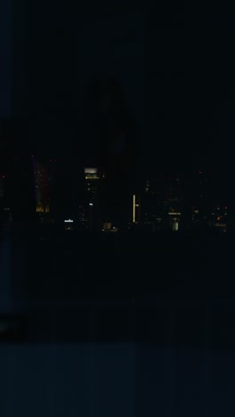 city skyline at night