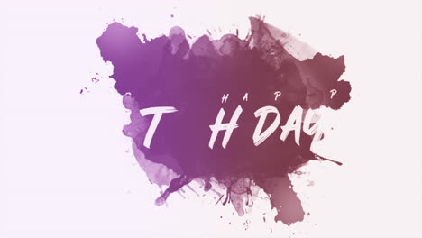 Animation-intro-text-Happy-Birthday-on-white-hipster-and-grunge-background-with-purple-brush