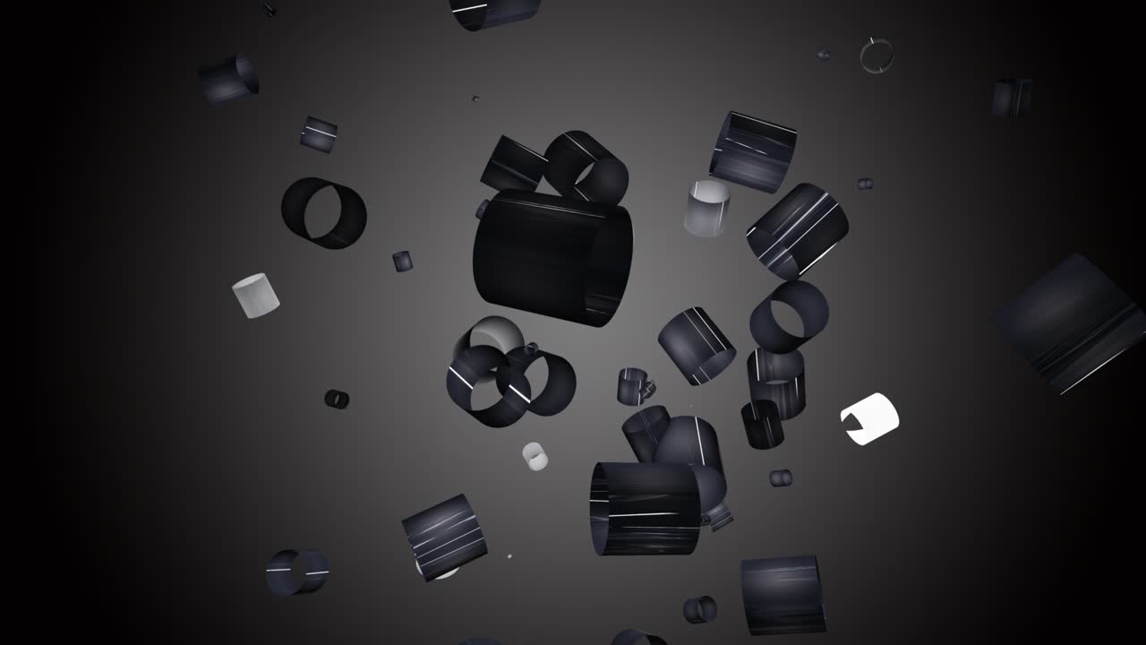 animación fantástica con objetos de tubo 3d abstractos en cámara lenta, 4096x2304 bucle 4k