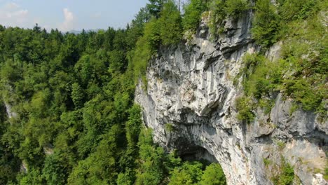 cliff face in a valley in rakov skocjan national wild life park in cerknica, slovenia