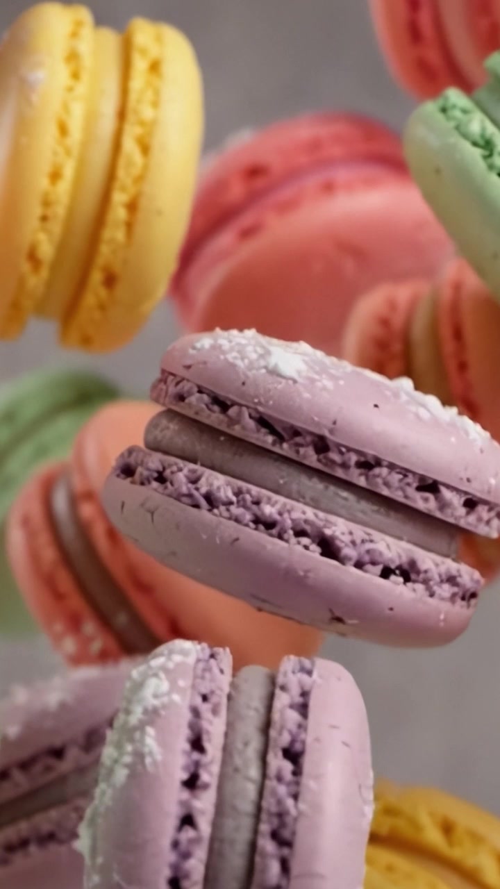 A Dreamy Collection of Colorful Macarons Surrounded by Delicious Creamy Yellow Butter, Capturing the Essence of Sweet Delights and Culinary Artistry