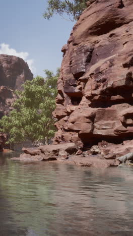 a scenic view of a canyon with a river