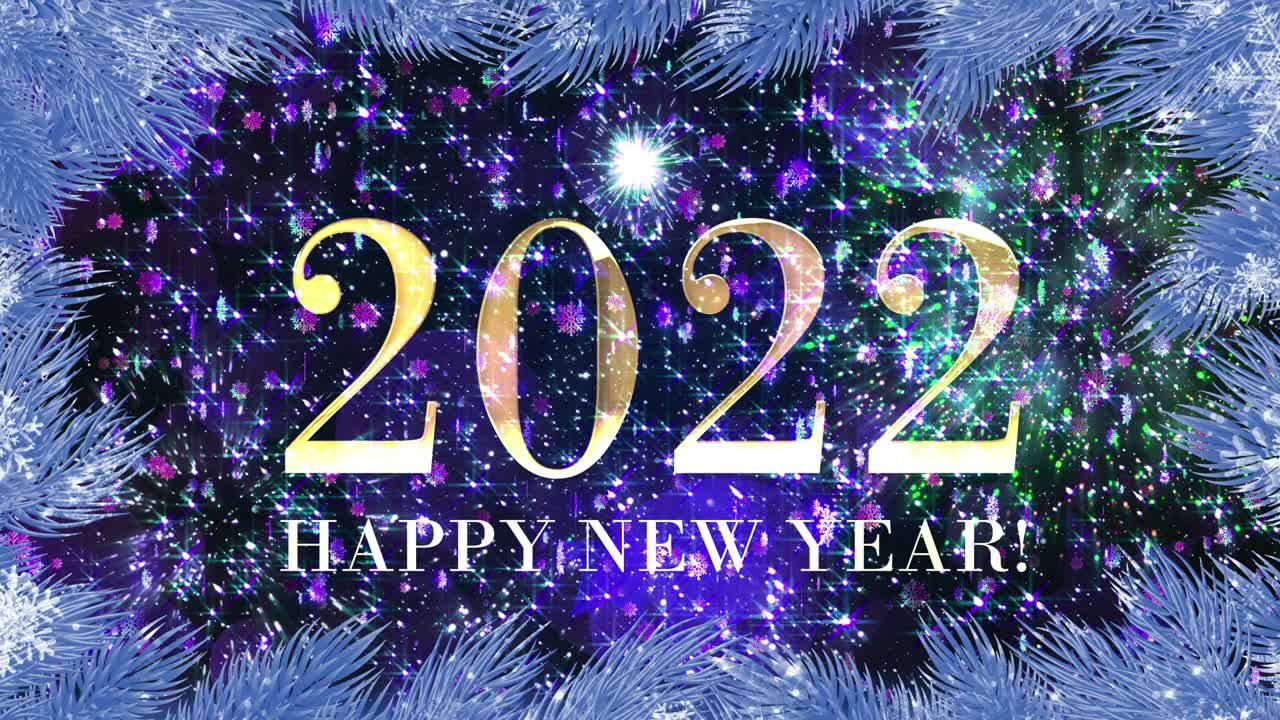 4K Feliz Año Nuevo 2022. Fondo en bucle.