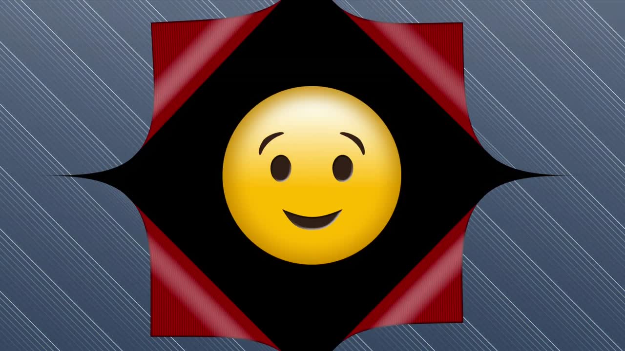 Wallpaper opening to reveal winking emoticon