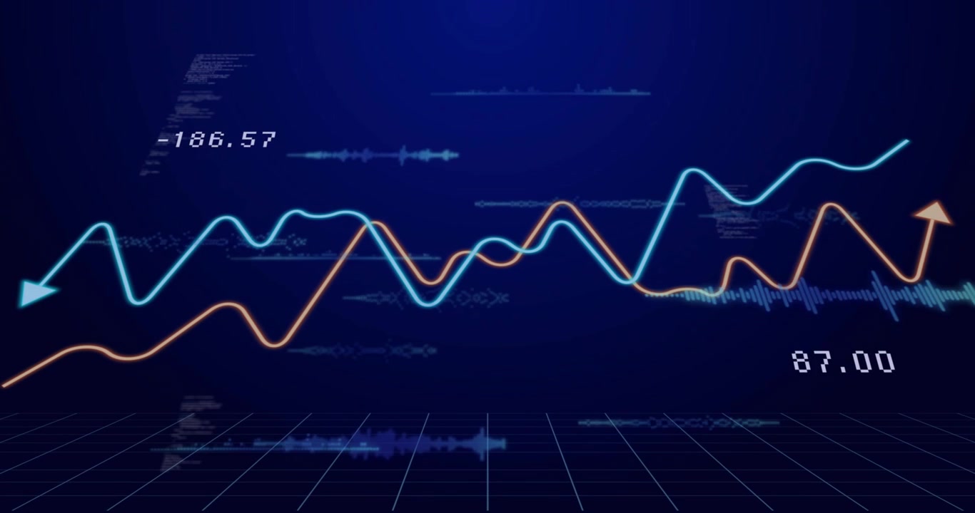 After grid showing, two waveforms emerging, advancing arrows updating labels visualizing data
