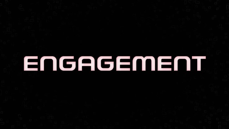 Electrified flashing ENGAGEMENT animated graphic in white yellow and black