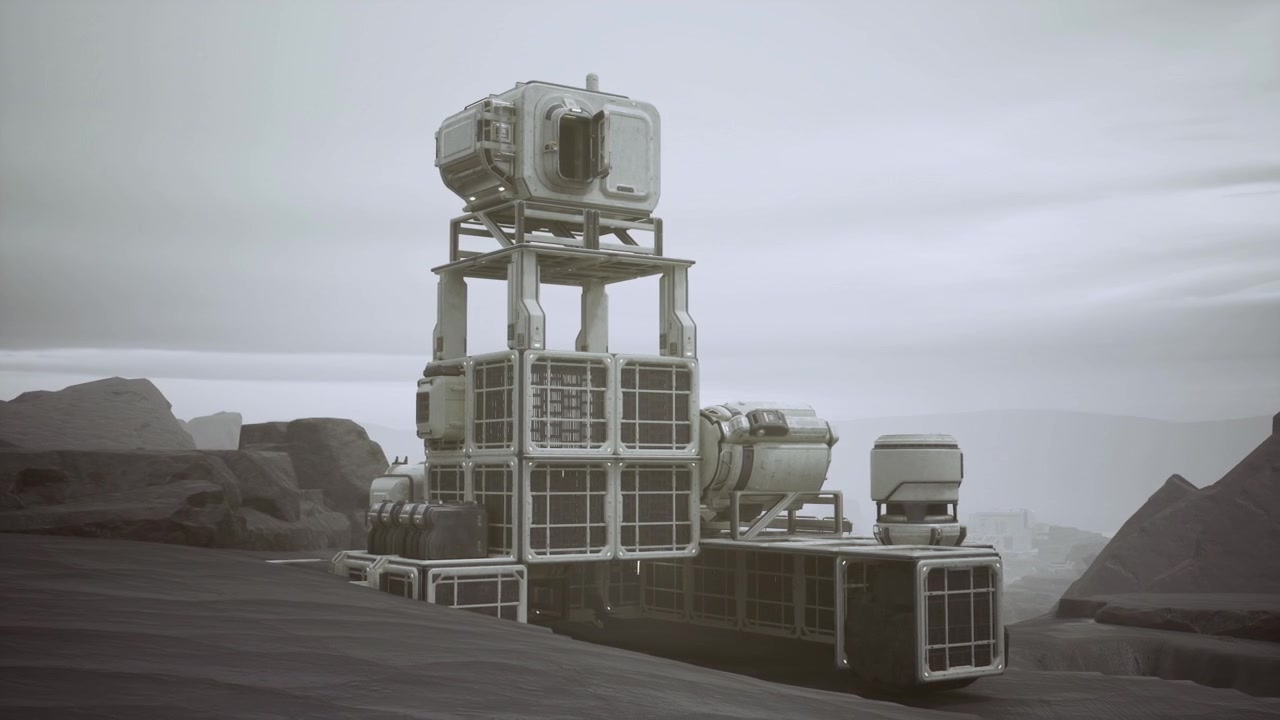 Signal transmission platform perched on treeless mountain ridge during sunset