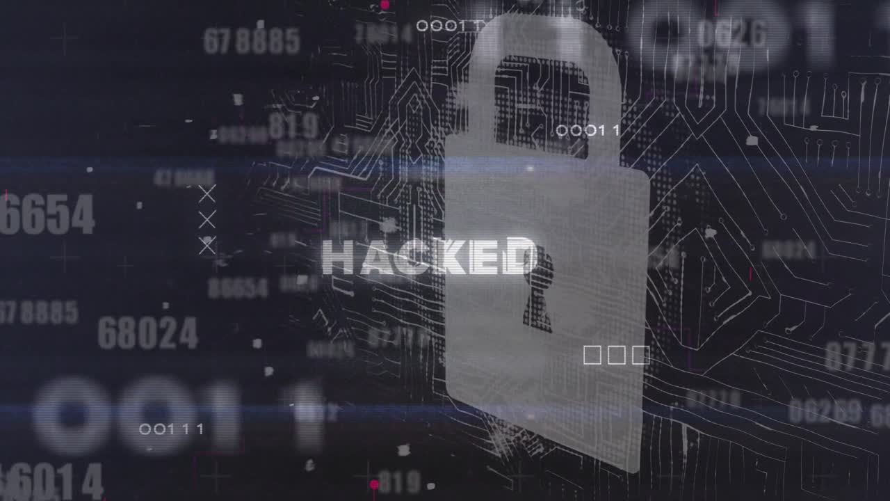 Animation of data processing over hacked text