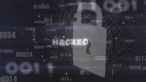 animation of data processing over hacked text