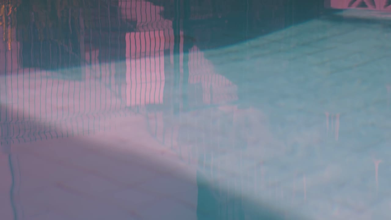 Waves at an empty swimming pool