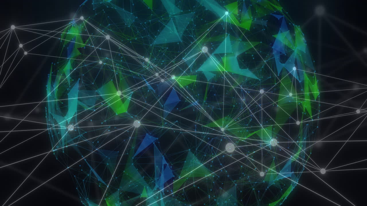 animación de la red de conexiones en todo el mundo sobre un fondo oscuro