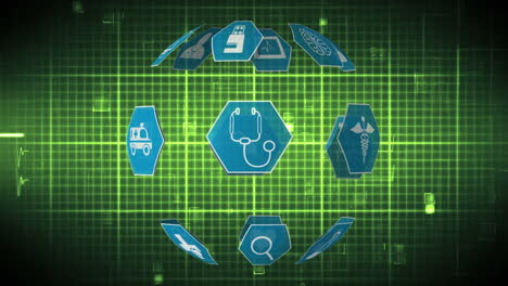 medical icons and heart rate