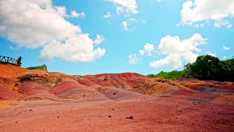 timelapse of the seven colored earths chamarel national park in the mauritius island