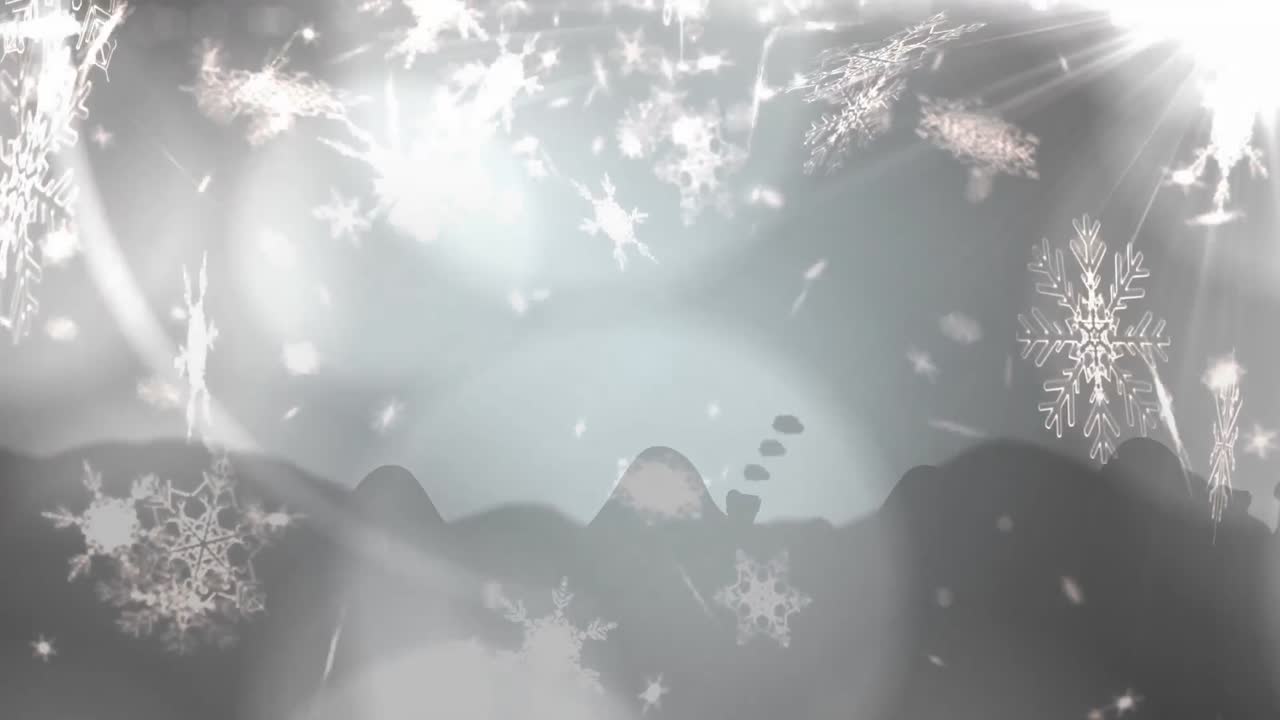 갈색 배경에 크리스마스 장식 위에 크리스마스 인사 텍스트의 애니메이션