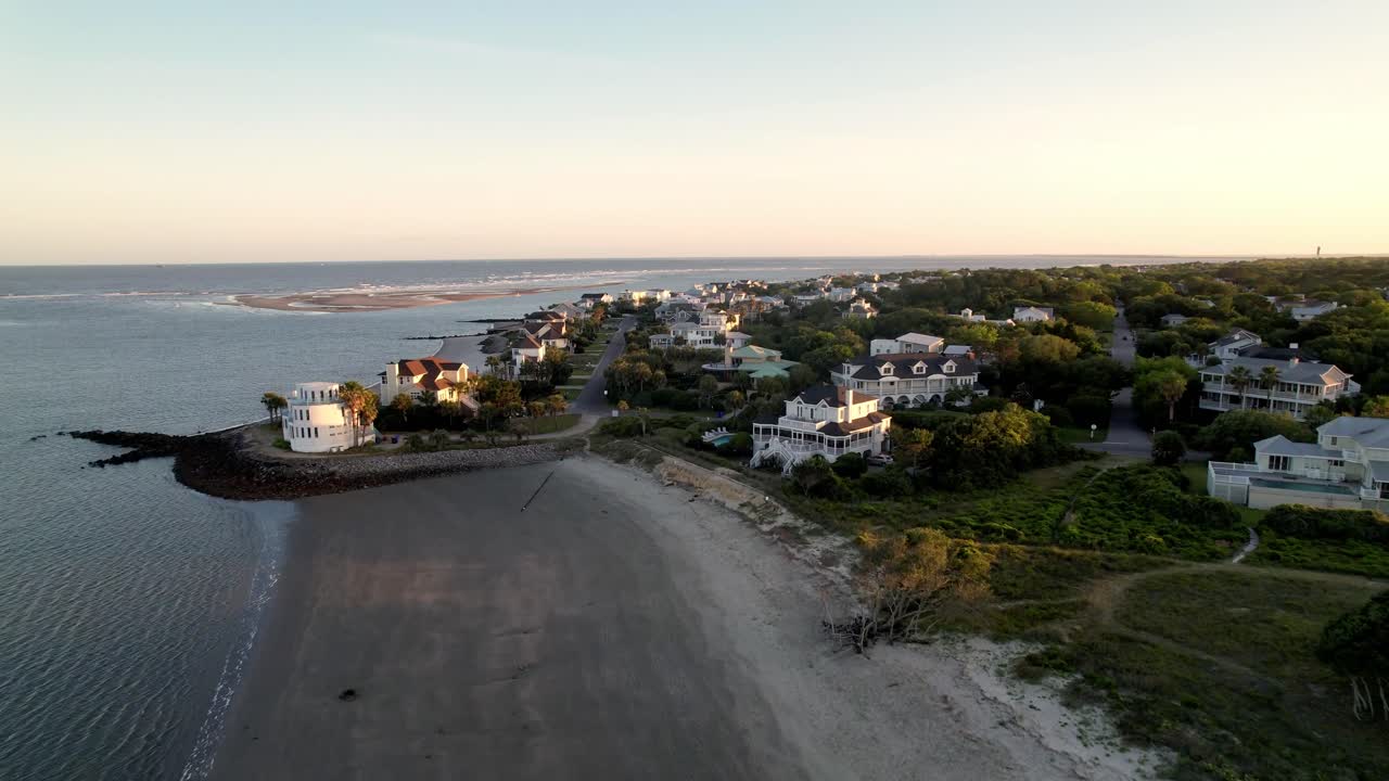 Sullivan's Island SC, Sullivan's Island Carolina del Sud, case lungo la spiaggia.
