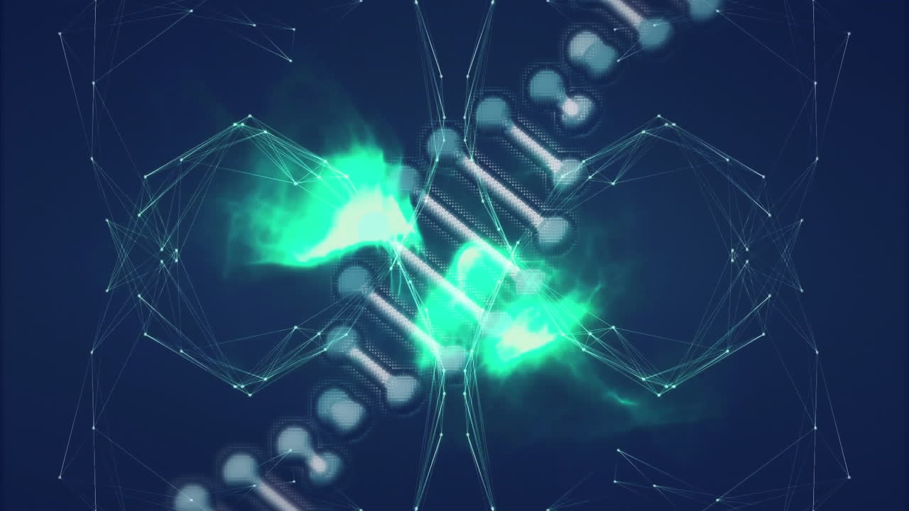 dna 스트랜드 및 네트워크 연결, 과학 데이터 애니메이션