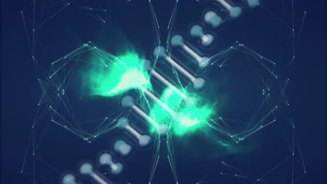 conexiones de cadena de adn y de red, animación de datos científicos