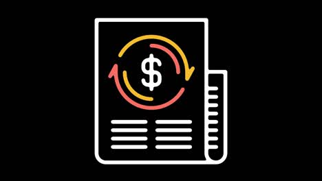 online invoices line icon animation with alpha