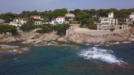 beautiful houses on the sea slope in costa brava in spain