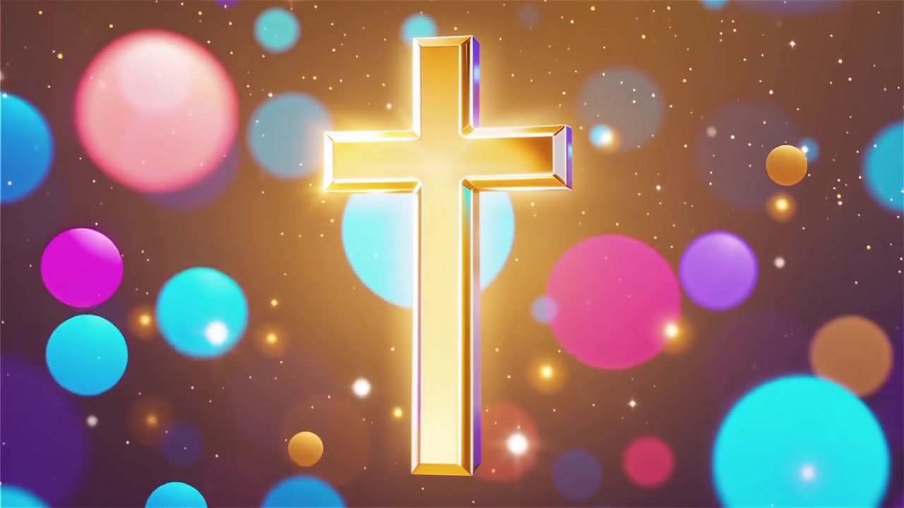 Christliches Kreuz, himmlisches Licht, Anbetungshintergrund.