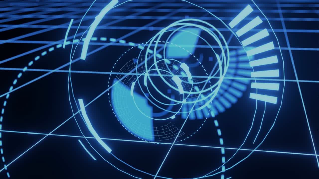 추상적인 공상과학 미래의 홀로그램 hud gui 3d 배경