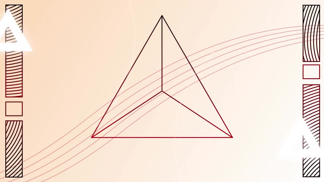 기하학적 배경에 기하학적 모양의 애니메이션