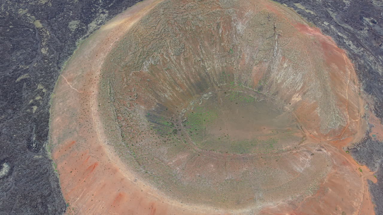 Aerial View of a Volcano Crater