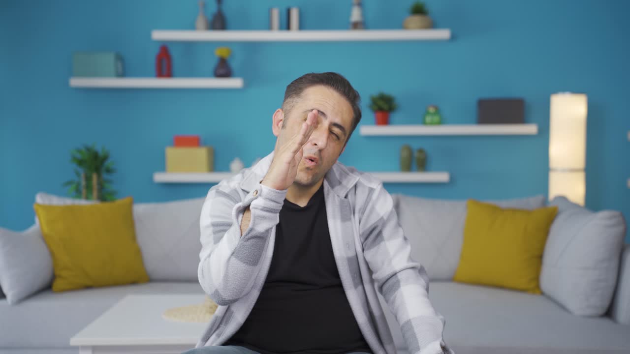 The man is dreaming.