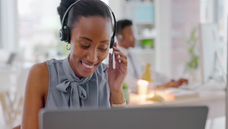 Black-woman,-call-center-and-consulting-business