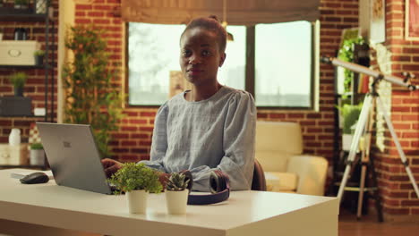 african american freelancer at home