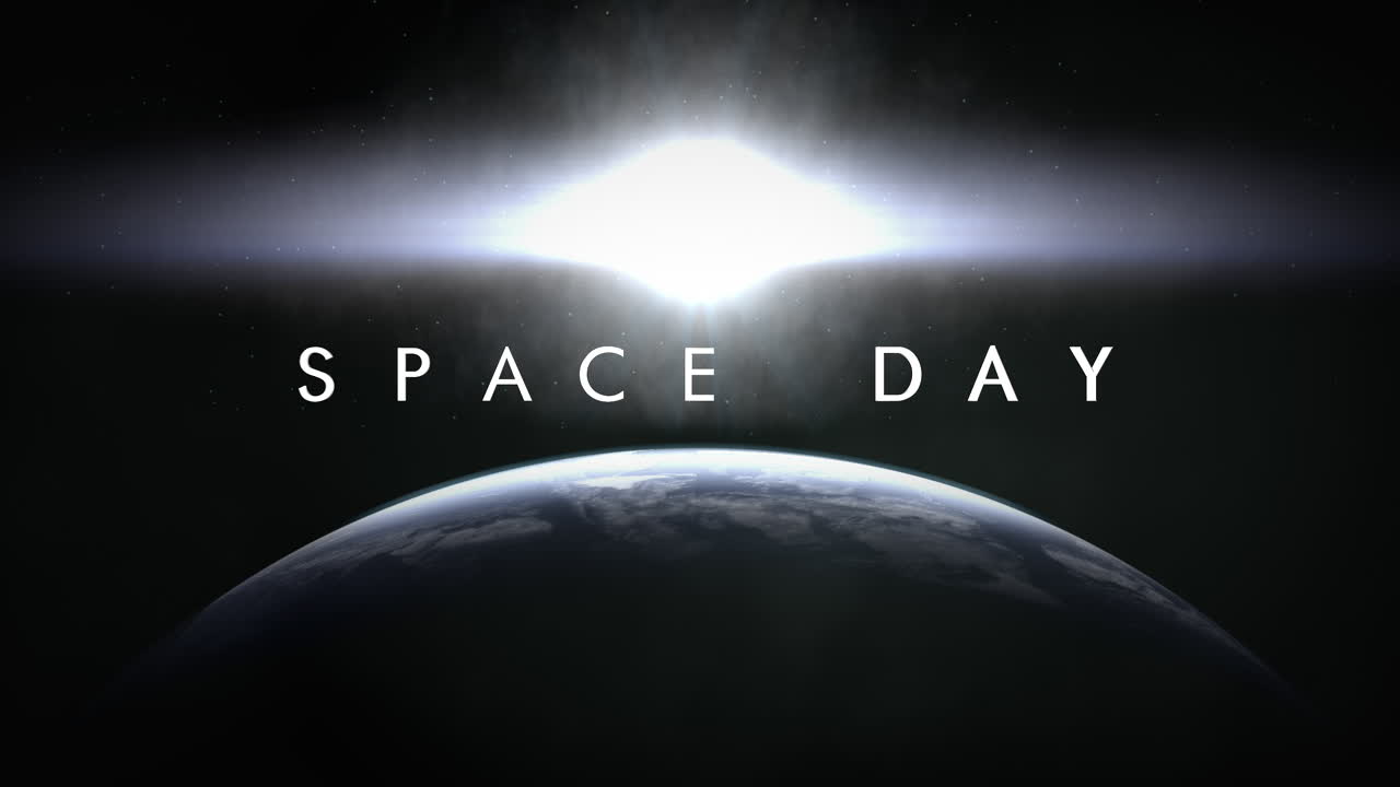 지구 행성과 은하계의 별 섬광과 우주의 날