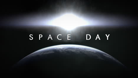 Space-Day-with-earth-planet-and-flash-of-star-in-galaxy