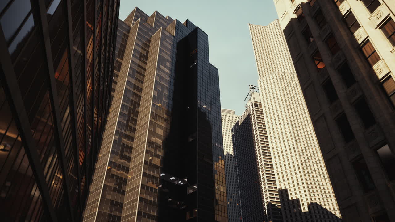 impresionante horizonte de edificios altos en la ciudad de nueva york