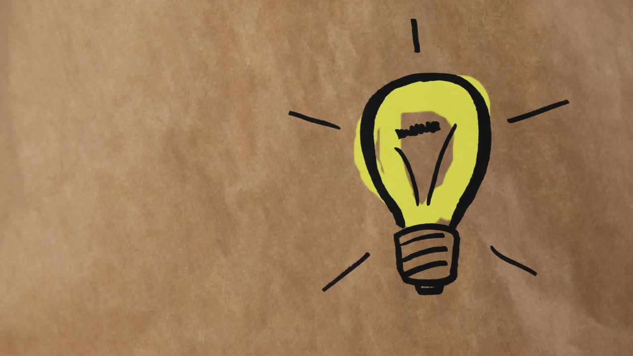 bombilla animada en cartón