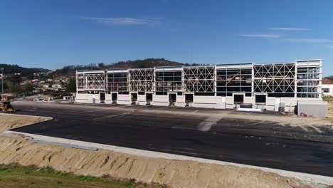 vista aérea de la construcción de un nuevo almacén