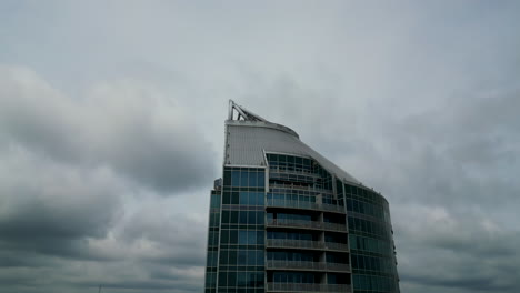 top of residential tower in urban neighborhood